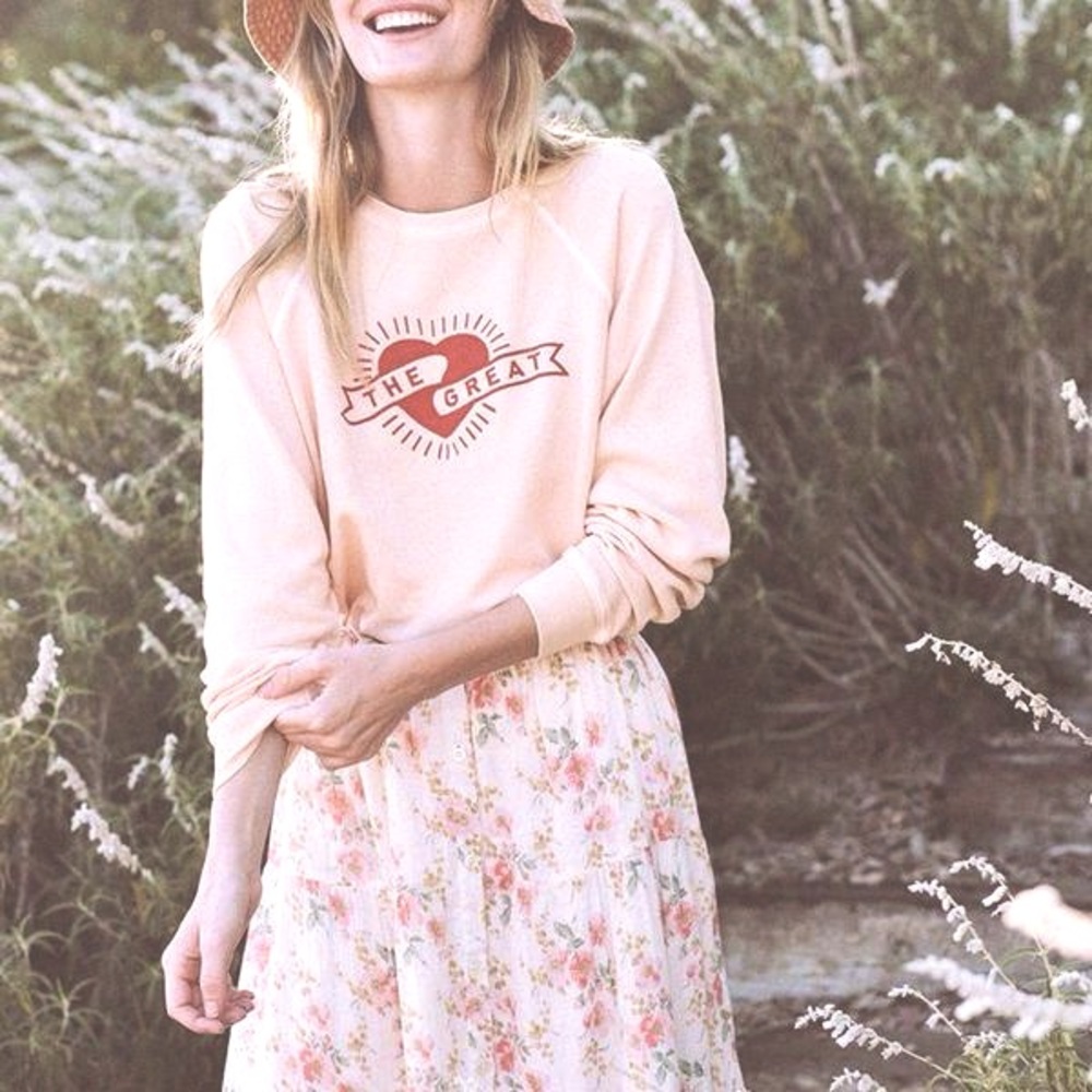 THE GREAT. Heart Sweatshirt never worn